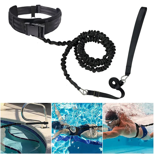 Stationary Swimming Aquatic Resistance Belt Pool Swim Trainer Belt Harness Swim Training Leash for Swim Training and Exercise