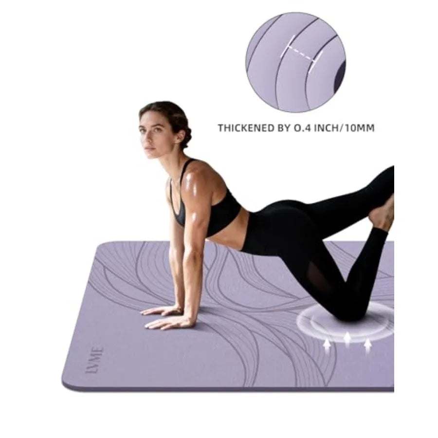 Large Yoga Mat 75x48x0.4 Extra Wide Thick 10mm Non-Slip Exercise Mat in High-Density TPE for Yoga Pilates Home Gym Workouts