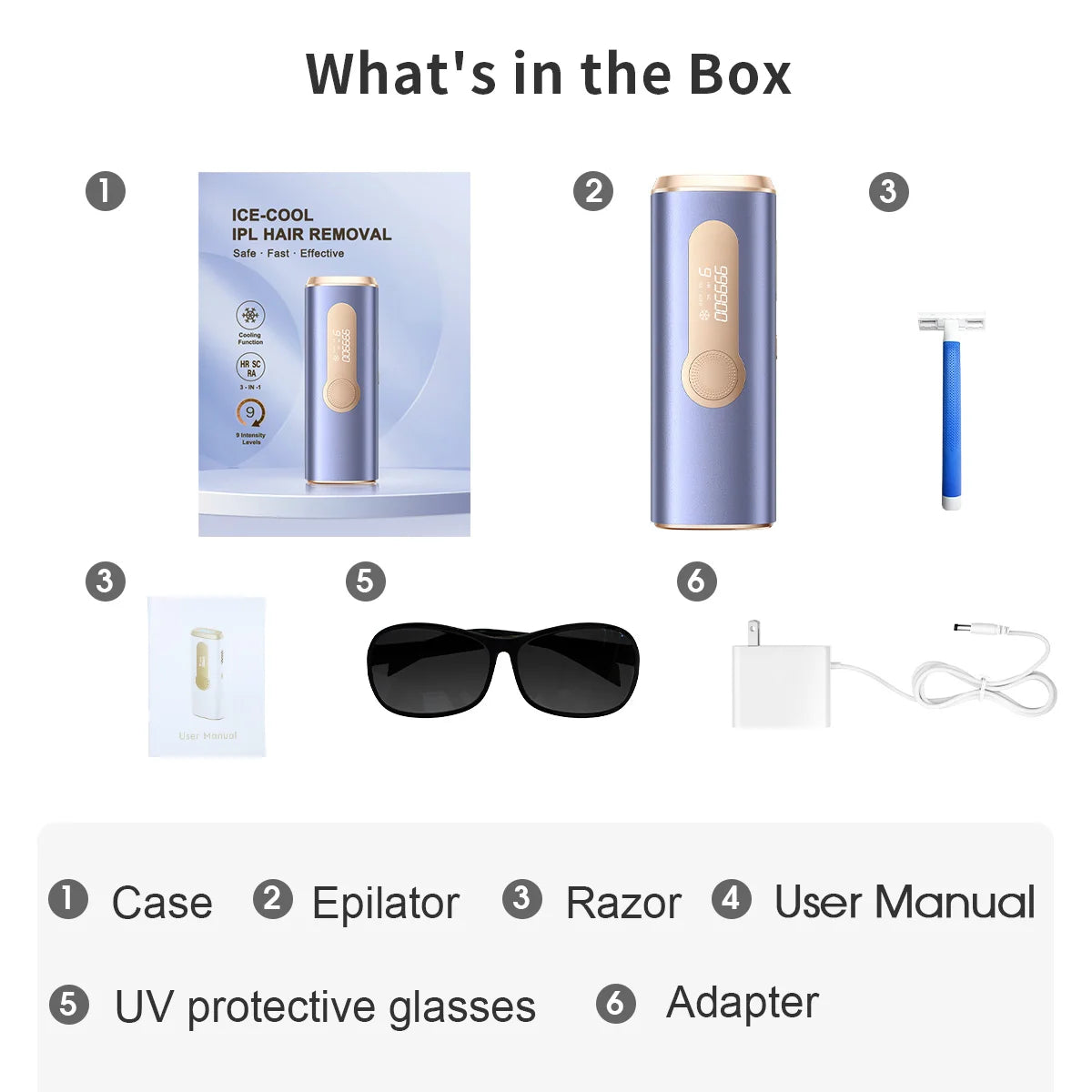 2026 IPL Pulsed Light Hair Removal Device with Cooling Function, 999,900 Flashes, 3-in-1 Laser Hair Removal Device [HR/SC/RA] for Women & Men, 9 Energy Levels for Underarms/Bikini Line/Body