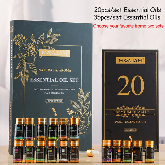 MAYJAM Essential Oils Kit 20PCS 35PCS Lavender Jasmine Eucalyptus Vanilla Sandalwood Rose Bergamot Patchouli Citronella Aroma
