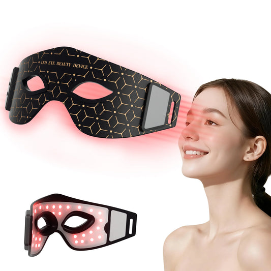 JVV Wireless Red Light Therapy Eye Mask LED Infrared for Cosmetic Eye Care 5Modes Rechargeable Home Skincare Christmas Gift Idea