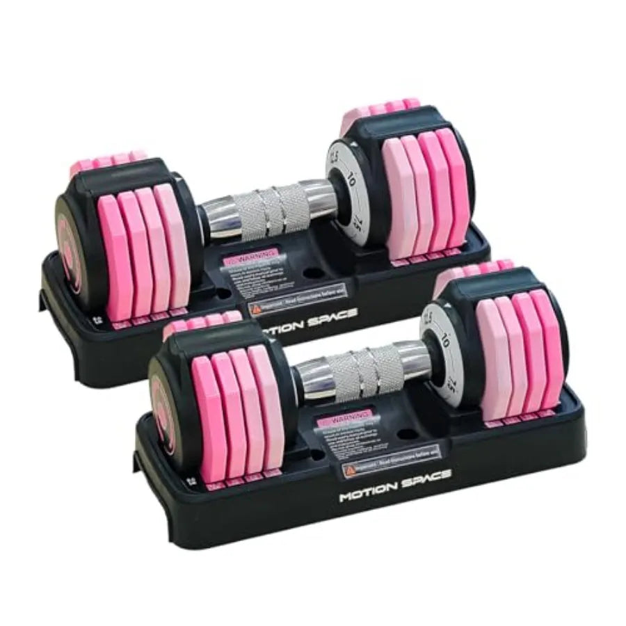 Adjustable Dumbbells Set 12.5LB Pair 1-Sec Fast Adjustable 5 Free Weights Premium Comfort Non-slip Metal Handle Compact Size fo