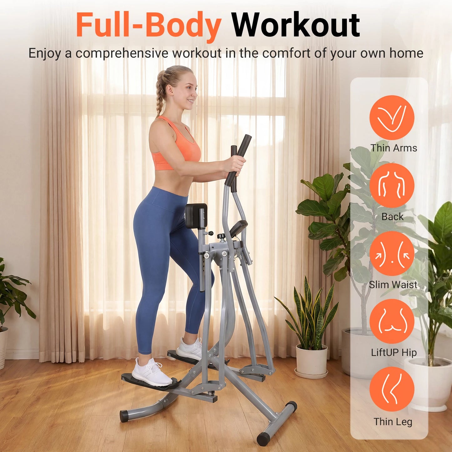 Home Cardio Exercise Elliptical Adjustable Foot Pedal Machine Household Fitness Stepper For Gym Office Workout Equipment