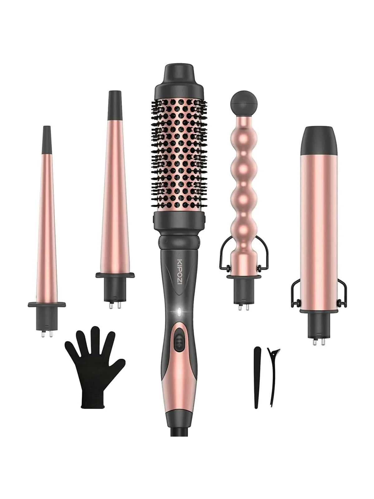 5 In 1 Curling Iron Wand Set, Instant Heating, With 4 Ceramic Barrels And 1 Curling Iron Brush