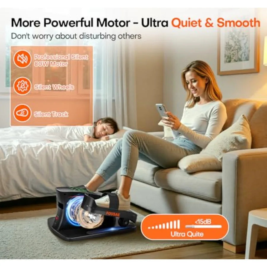 Under Desk Elliptical Machine Upgraded 6 Adjustable Resistance 15 Speeds Electric Leg Exerciser for Seniors with Forward Revers