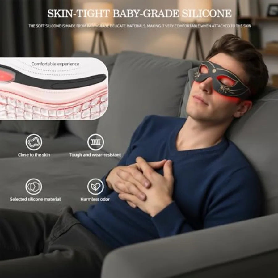 LED Eye Mask Red Light Therapy for Eyes Under Eye Red Light Therapy Device for Dark Circles Puffy Eyes Eye Bags and Fine Lines