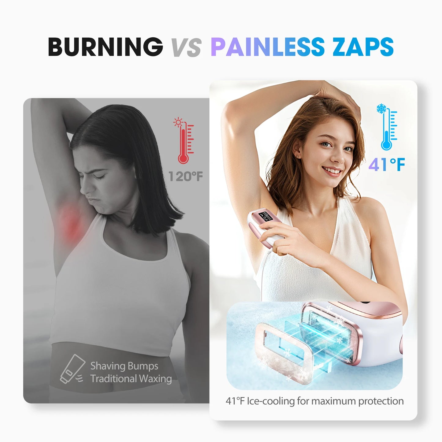 2026 IPL Laser Hair Removal Device for Women Men 45°F Ice-Cooling for Painless & Long-Lasting Results Laser for Full Body Bikini