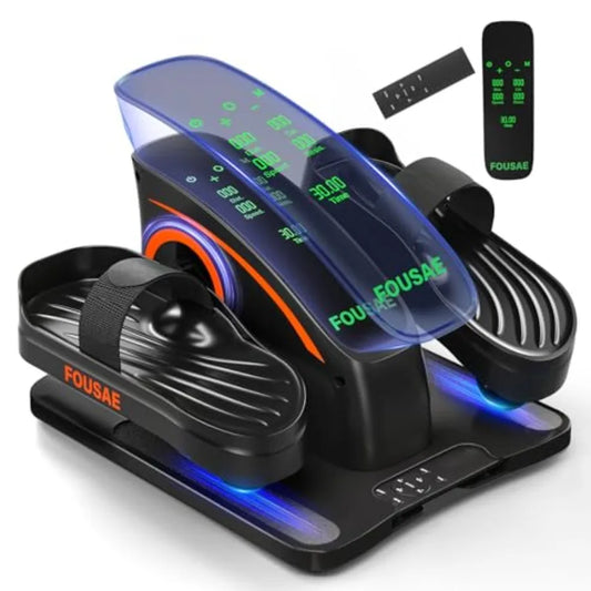 Under Desk Elliptical Machine Upgraded 6 Adjustable Resistance 15 Speeds Electric Leg Exerciser for Seniors with Forward Revers