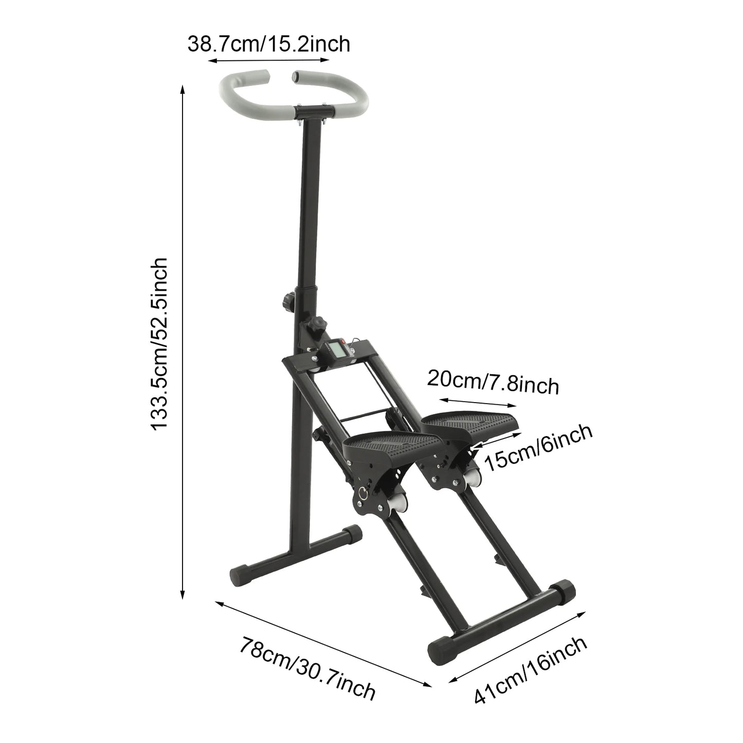 Stair Stepper, Step Fitness Machine, Foldable Stair Climber with LCD Monitor 220LBS Loading for Home Full Body Workout