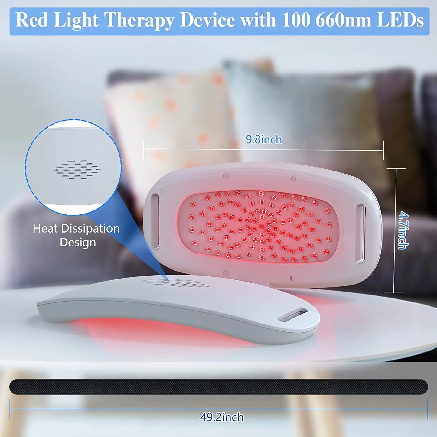 100pcs Diodes Red Light Therapy Panel for Body Discomfort Soothing 650nm 660nm Dual Wave Band Large Area Cleaning Board for Knee Shoulder Back Hand Wrist Rigid Joint Relaxation Handheld Personal Home Wellness Support Tool
