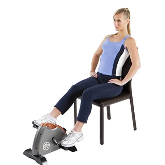 Under Desk Mini Pedal Leg and Arm Exercise Cycle with Adjustable Magnetic Resistance for Home Office Use Black Compact Design f