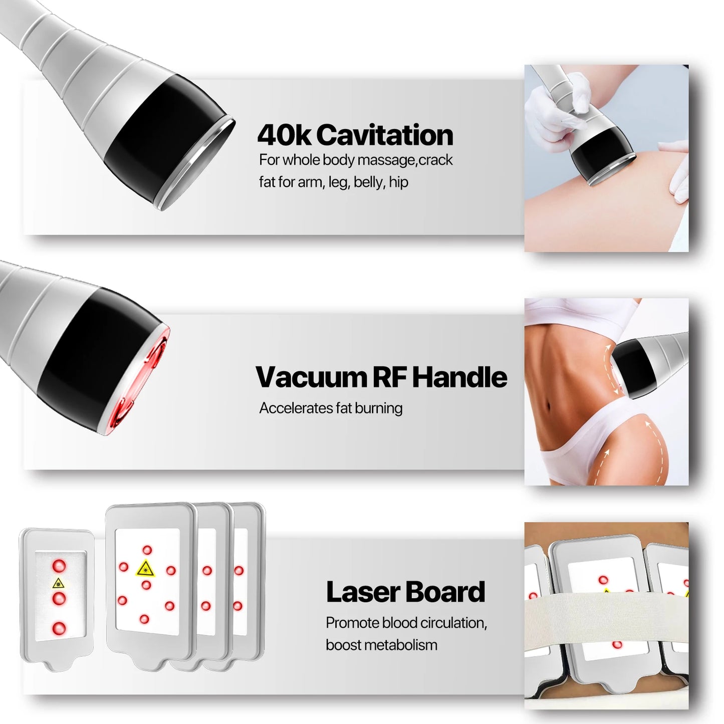 6 in 1 Cavitation Ultrasonic Weight Loss Lifting Wrinkle Firming Skin Slimming Body Massage Shaping Beauty Instrument