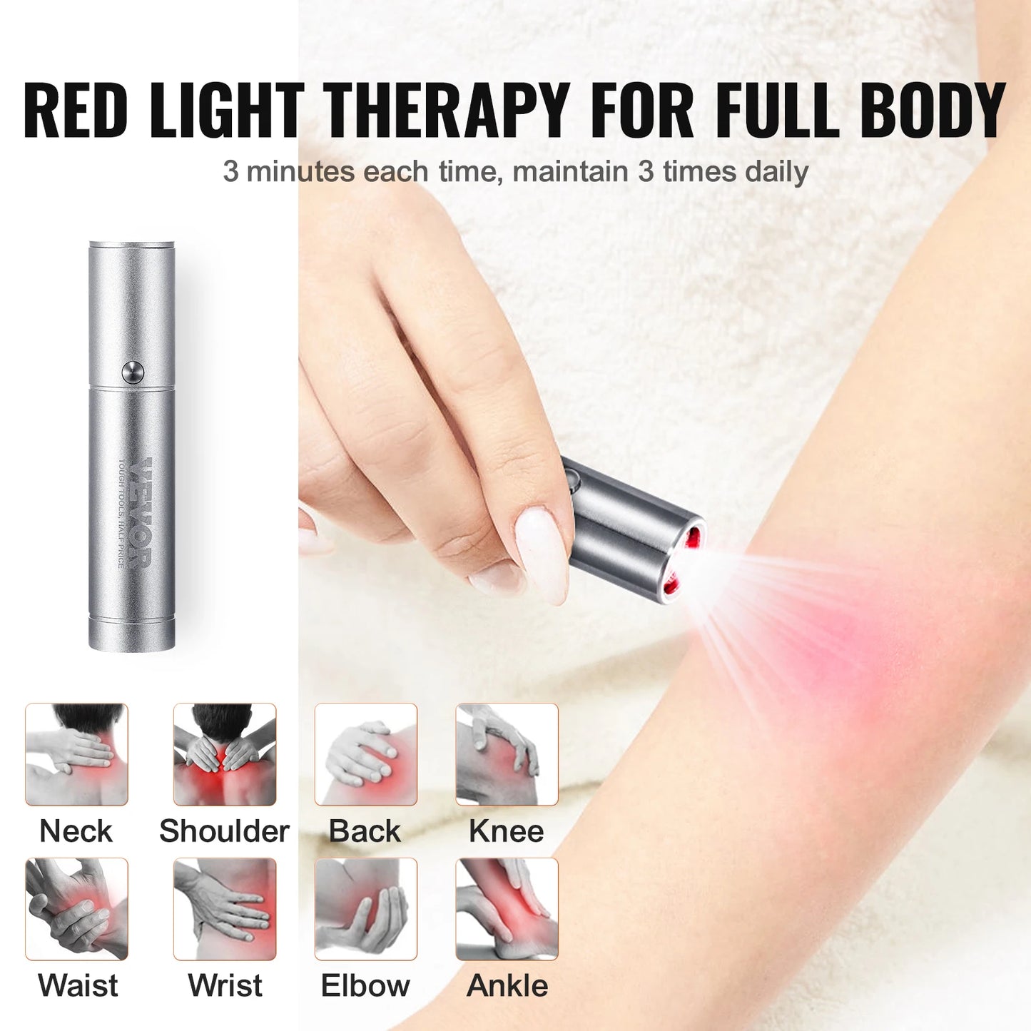 SucceBuy Red Light Therapy Device 2 in 1 Facial & Body Light Therapy Wand for Joint Mouth Nose Ear Handheld Red Light Therapy