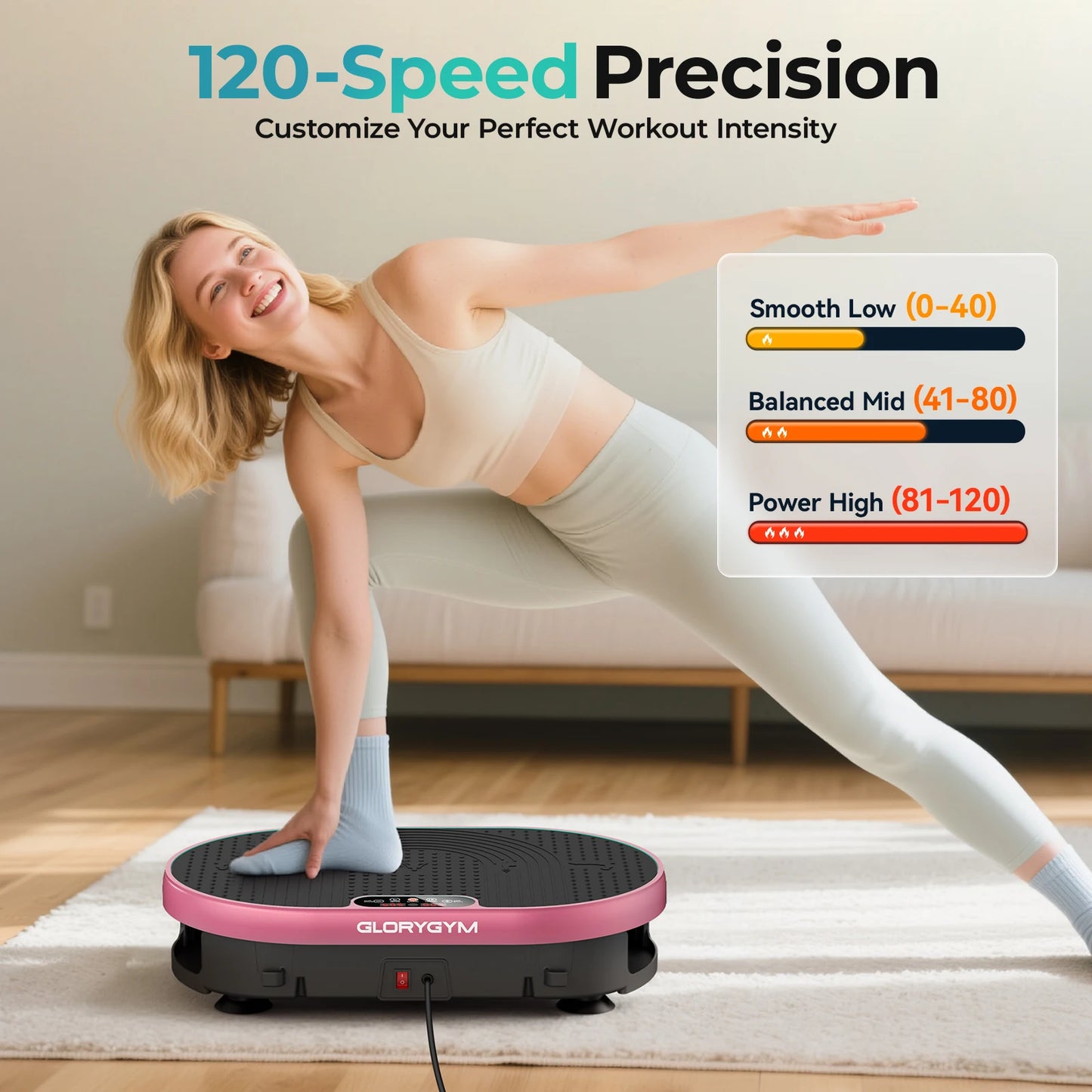 Vibration Plate Whole Body Exercise Machine 120 Levels Remote Control Workout Home Gym Fitness Platform Fat Burning Weight Loss
