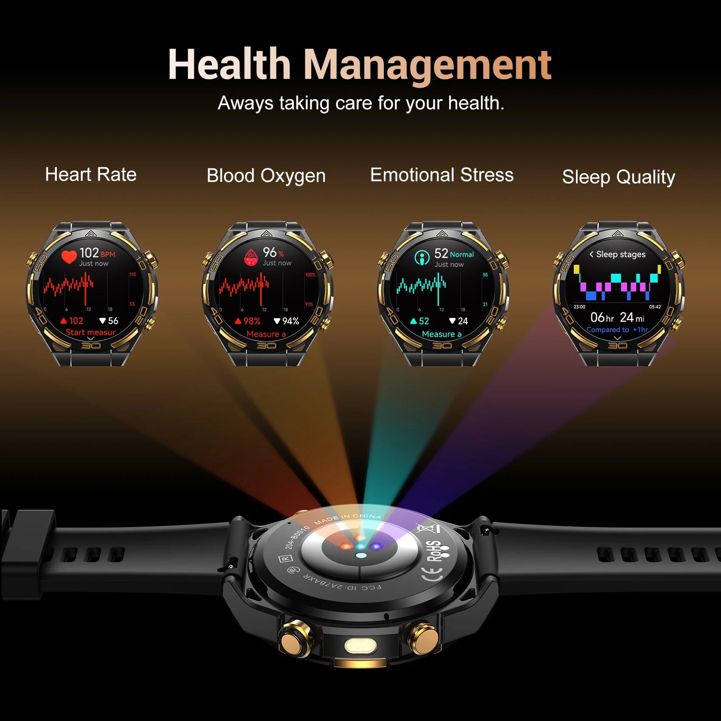 IOWODO 2026 New W90Pro GPS Smartwatch with Flashlight 1.43" HD AMOLED Display 900mAh Bluetooth Waterproof Watch for Men Women