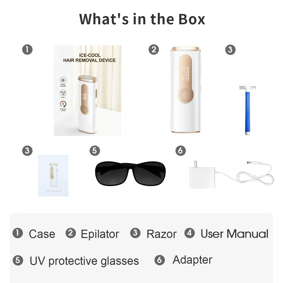 2026 IPL Pulsed Light Hair Removal Device with Cooling Function, 999,900 Flashes, 3-in-1 Laser Hair Removal Device [HR/SC/RA] for Women & Men, 9 Energy Levels for Underarms/Bikini Line/Body