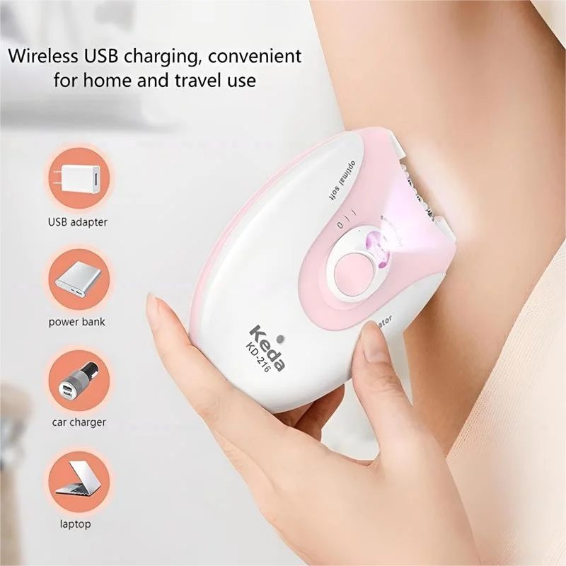 Rechargeable Electric Hair Remover for Women｜Dual-Speed Shaver｜Suitable for Face, Underarms, Legs & Bikini｜Portable Waterproof D