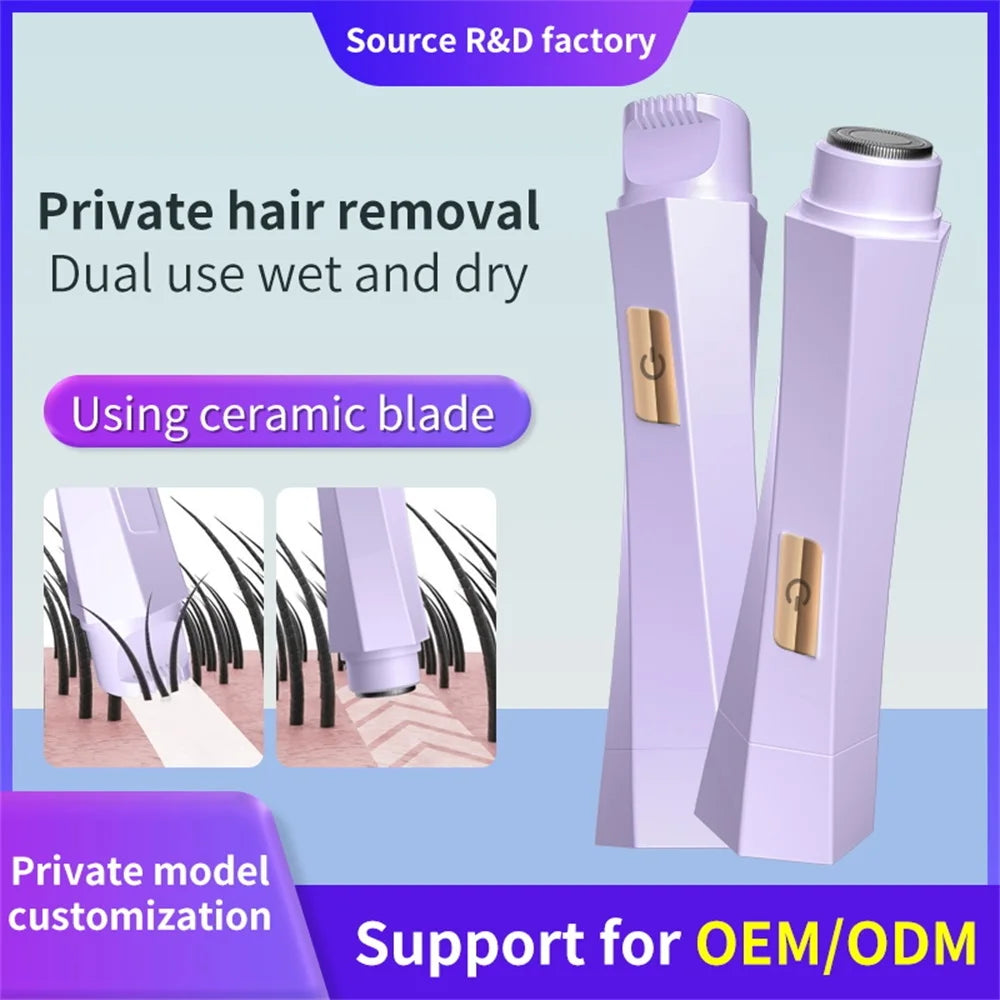 GREATWALL Dual Head Rechargeable Neutral Shaver - USB Charging, Suitable for Bikini, Armpit - Wet/Dry, Easy to Clean, Reusable