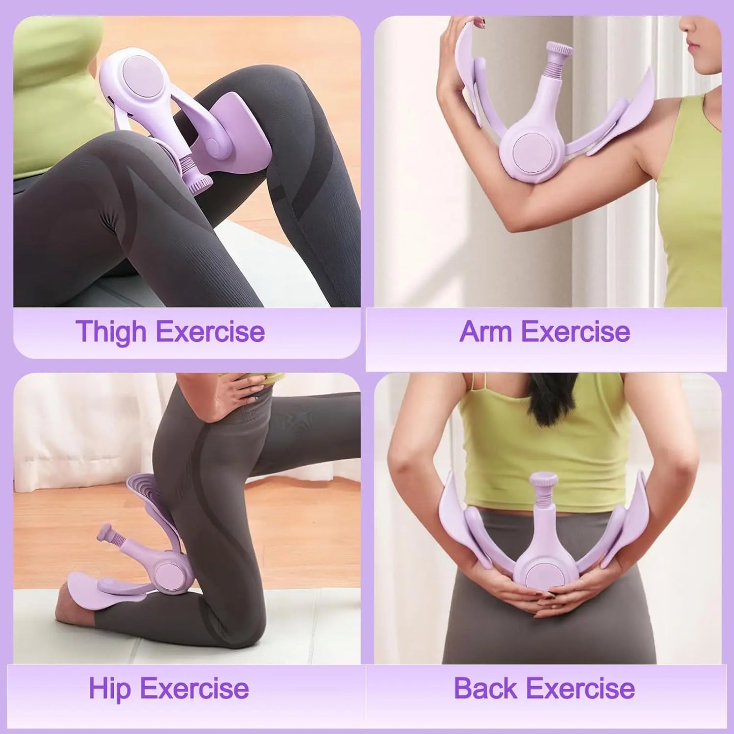 Adjustable Inner Thigh Kegel Trainer for Women, Leg Strength Workout Equipment with Resistance Bands for Home Gym
