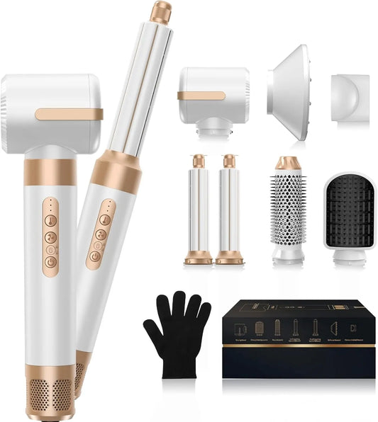Hair Dryer Brush 7-in-1, 110000 RPM Hot Air Brush Hair Styler for Curly Straight & Twisted Hair Professional Ionic Brush