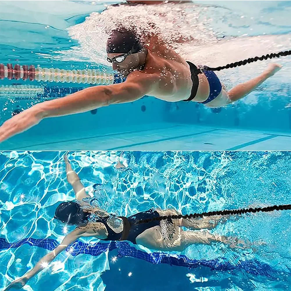 Swimming Training Belt Stationary Swimming Aquatic Resistance Belt Pool Swim Trainer Belt Harness for Swim Training and Exercise