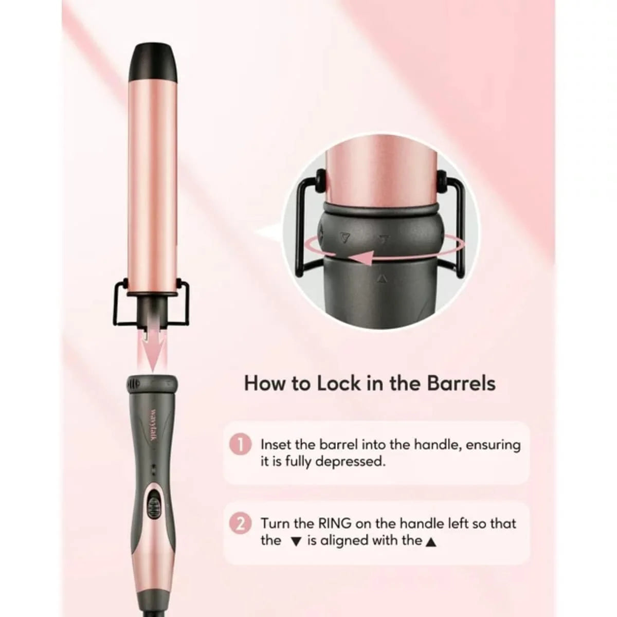 5 In 1 Curling Iron Wand Set, Instant Heating, With 4 Ceramic Barrels And 1 Curling Iron Brush